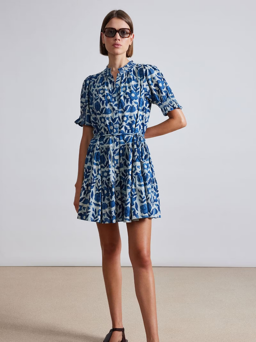 apiece apart las alturas mini dress Las Alturas Mini Dress XL / Malene Floral Olive