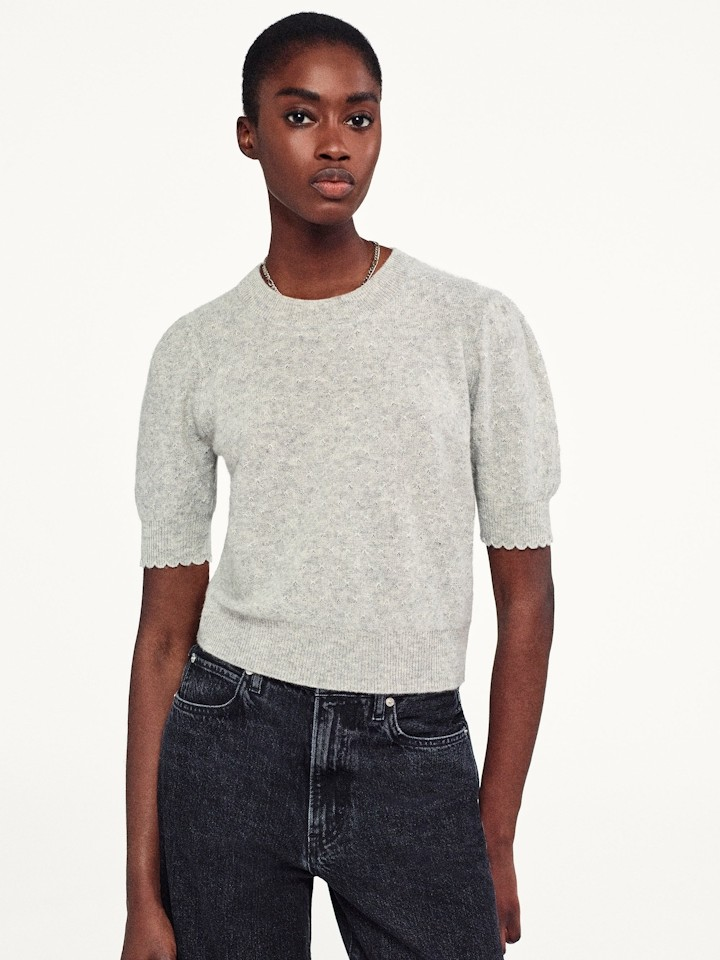 Pointelle Puff Sleeve Sweater – Augusta Twenty