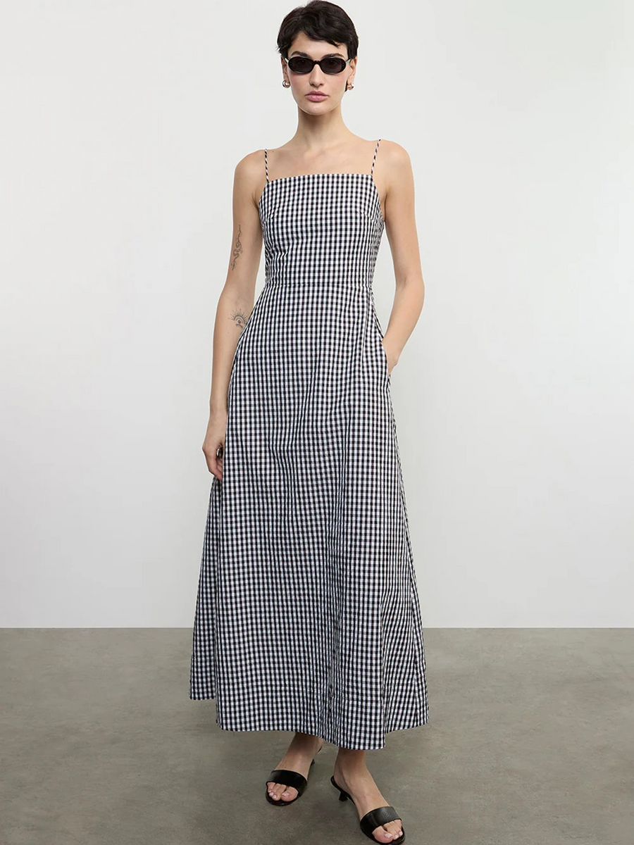 Textured Gingham Dress in Japanese Cotton – Augusta Twenty Textured Gingham Dress in Japanese Cotton – Augusta Twenty