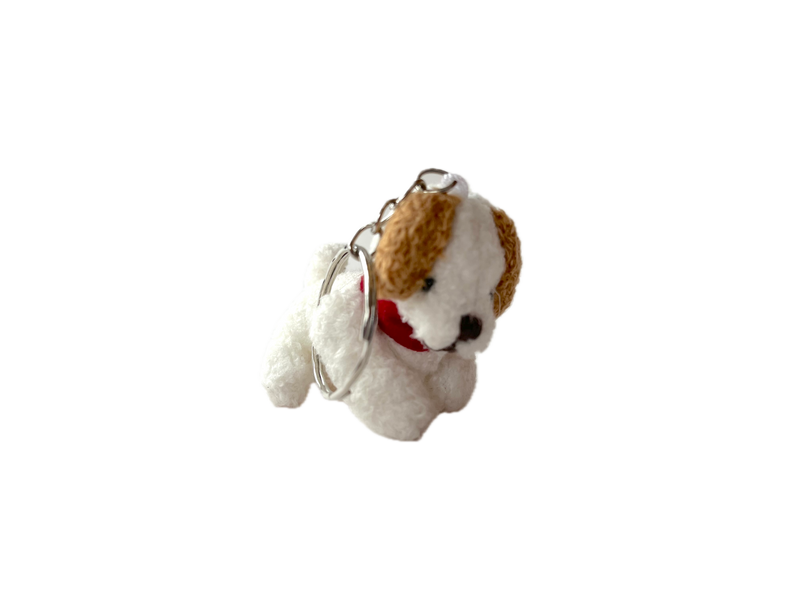 Miniature Plush PuppyDog for Dollhouse or Bag Keychain Charm