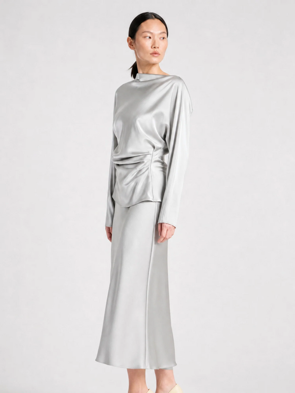 Ida Charmeuse Draped Top
