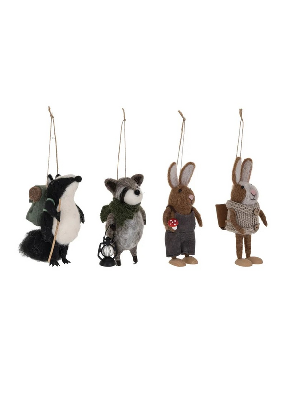 Handmade Wool Felt Forest Animal Ornament