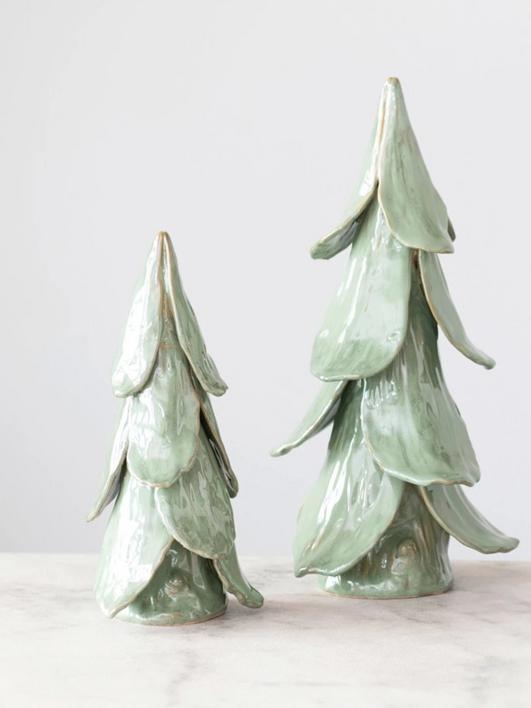 Handmade Stoneware Tree Reactive Glaze - Mint