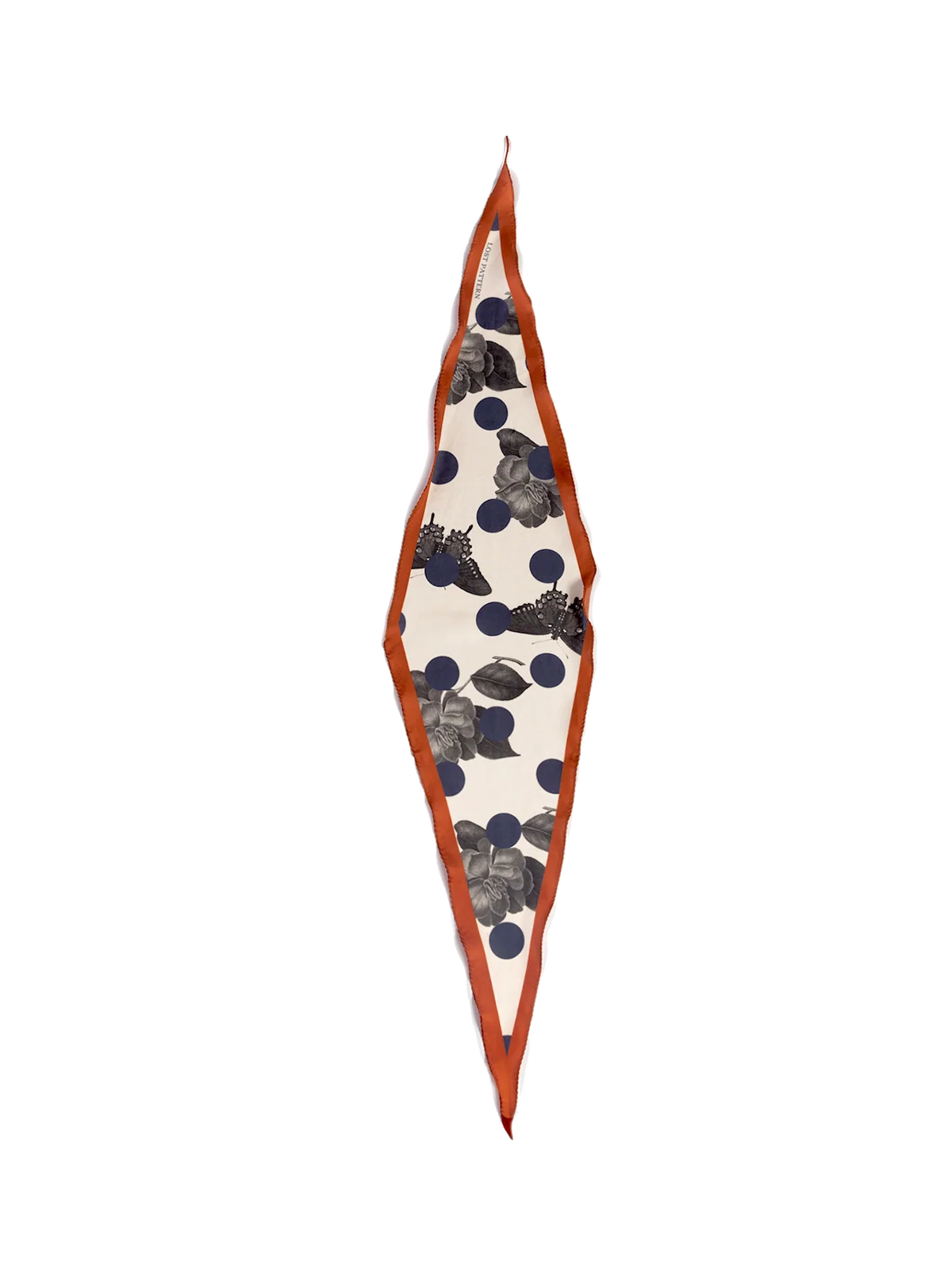 "Noir Floral" Silk Diamond Neckerchief