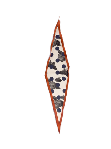 "Noir Floral" Silk Diamond Neckerchief