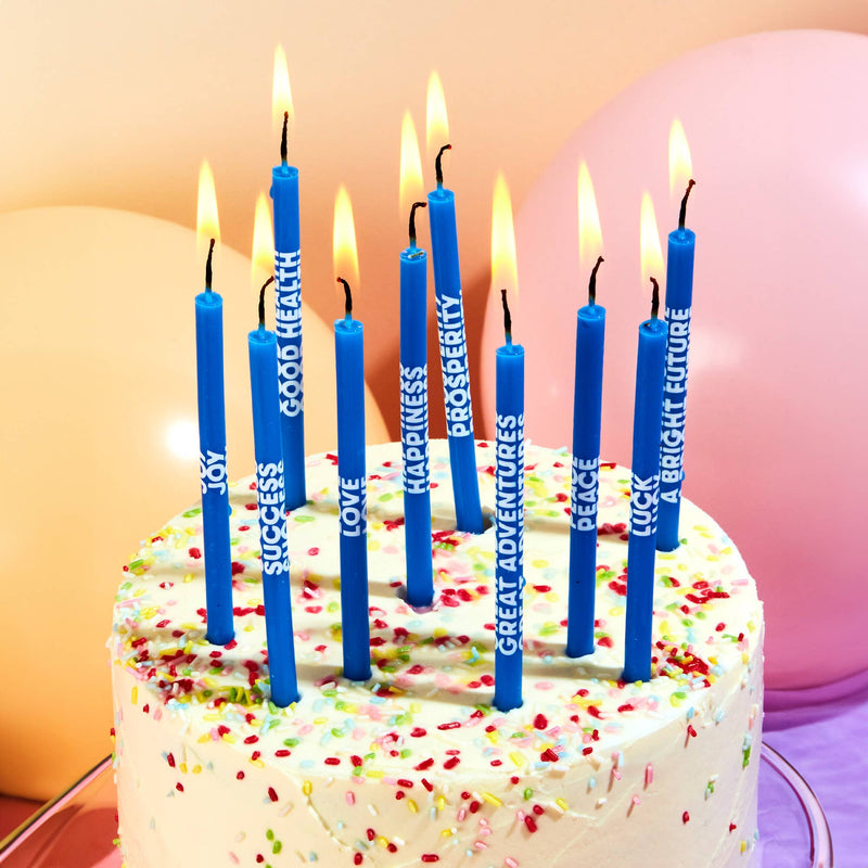Wishing You: Long 5" Birthday Candles (10 Pack), Royal Blue