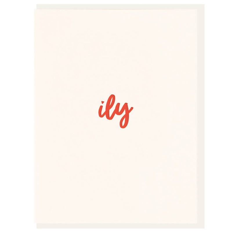 Ily: i love you - Letterpress Love Greeting Card