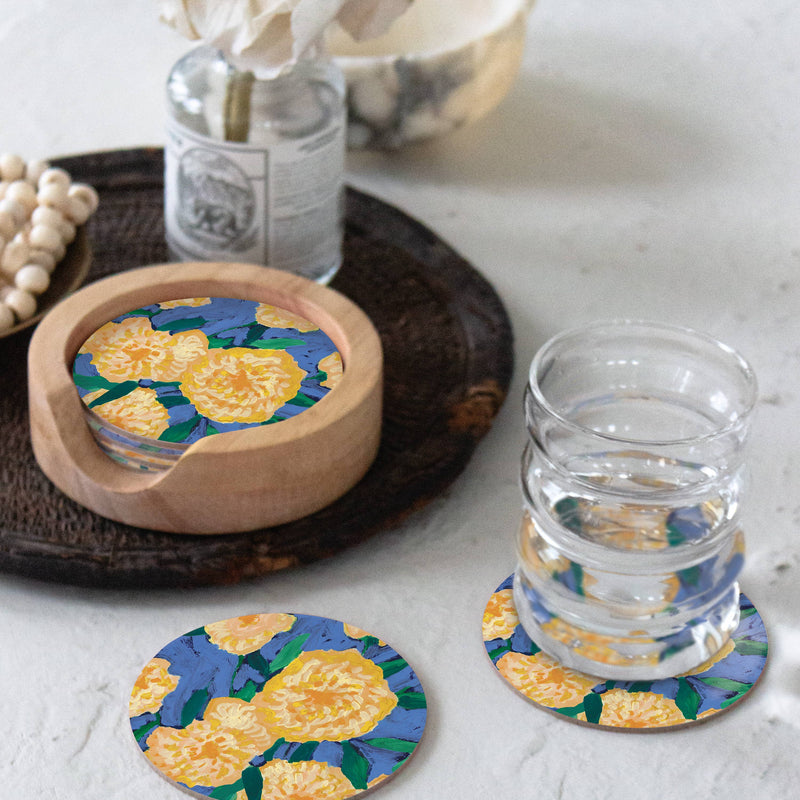 Bursts of Marigolds Seedlings Coaster
