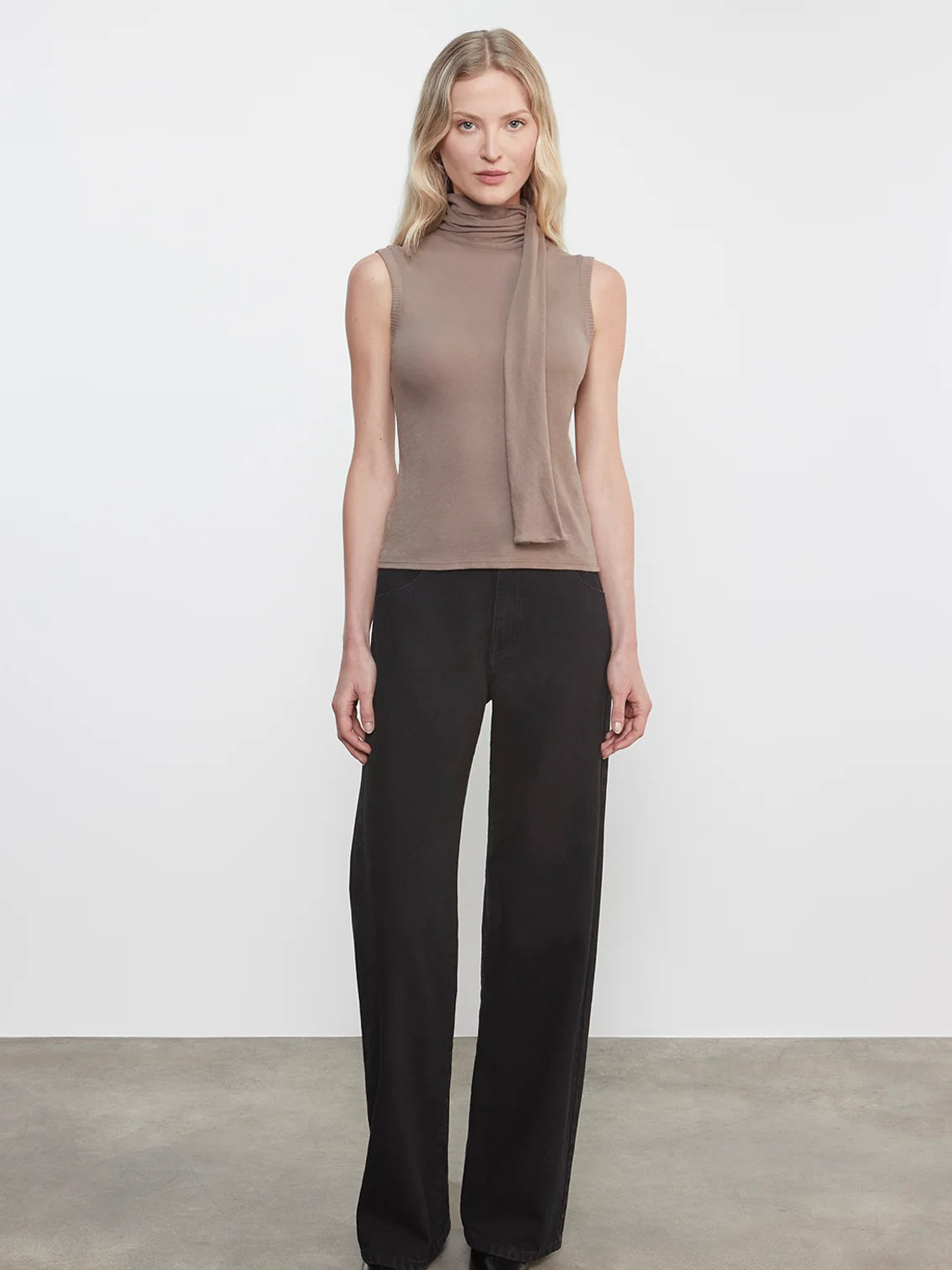 Cashmere Sleeveless Scarf Top