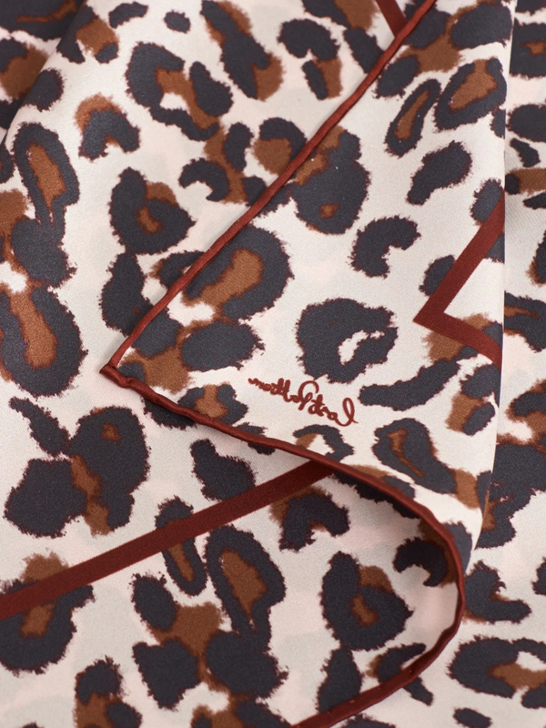 "Spot Chic" Silk Bandana Scarf - Leopard