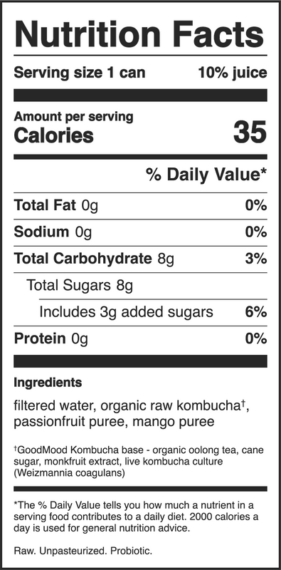 Passionfruit Mango Kombucha - 6 pack