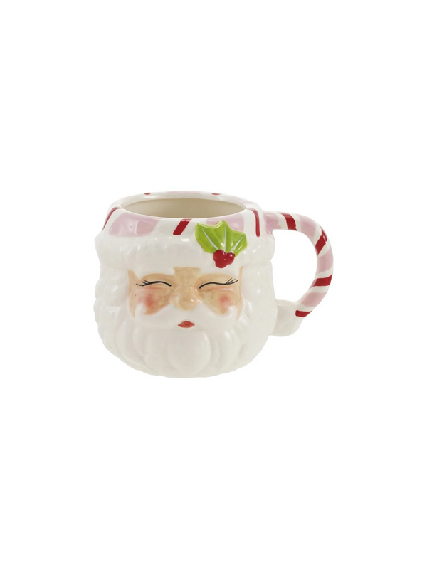 12oz Hand-Painted Cermaic Santa Head Mug