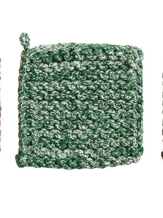 Melange Cotton Crocheted Pot Holder
