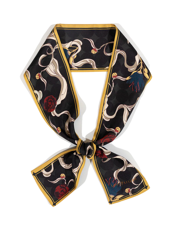 "Dream" Silk Twill Neck Bow - Black