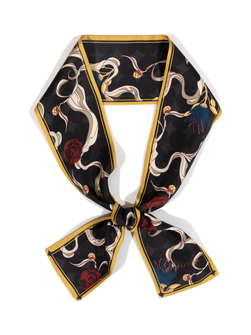 "Dream" Silk Twill Neck Bow - Black