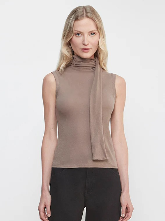 Cashmere Sleeveless Scarf Top