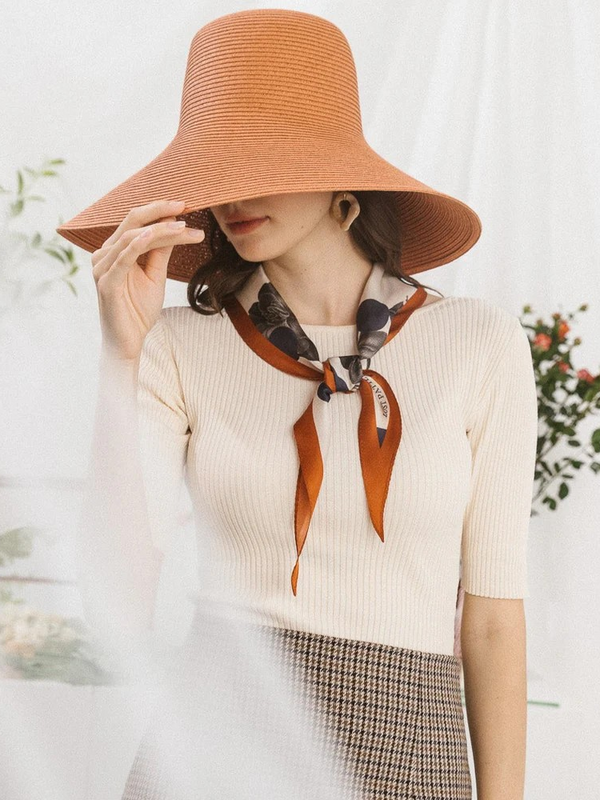 "Noir Floral" Silk Diamond Neckerchief