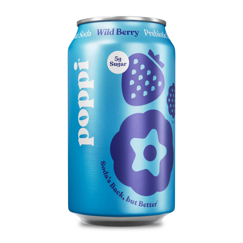 Poppi Prebiotic Soda, Wild Berry, 12oz