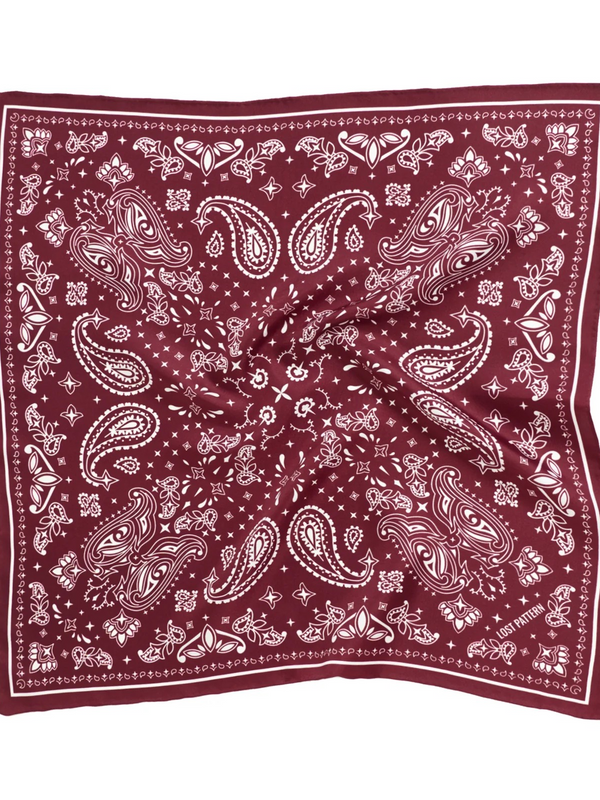 “Paisley" Silk Bandana Scarf - Rodeo Red