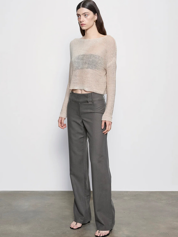 Linen Open Knit Bateau Sweater