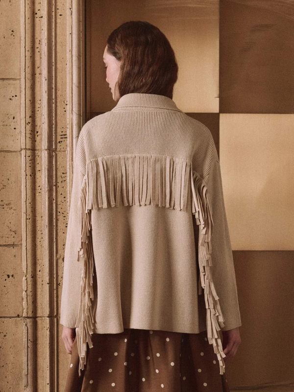 The Western Fringe Sweater Jacket