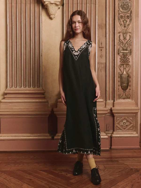 The Embroidered Floral Slip Dress