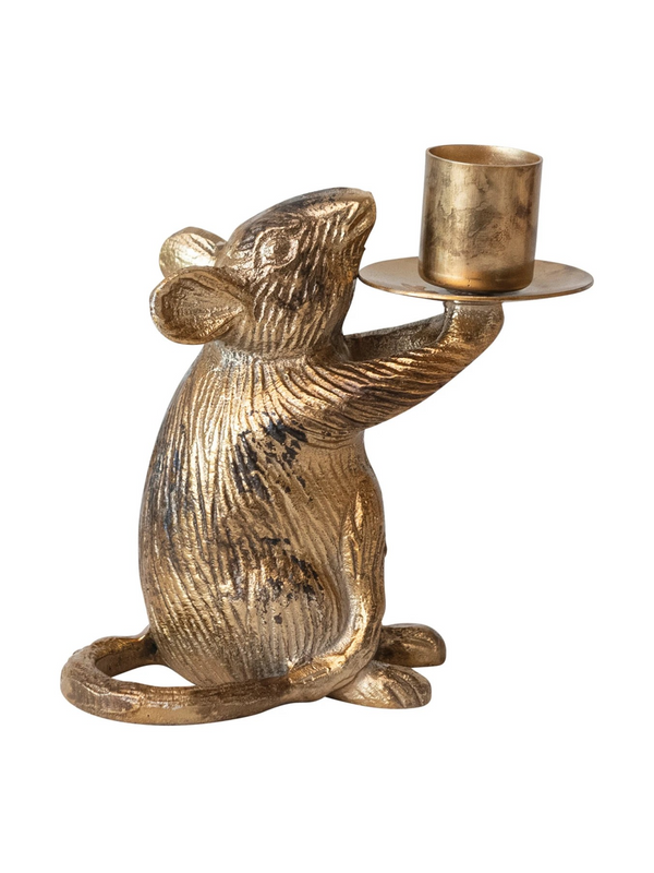 Cast Aluminum Mouse Taper Holder
