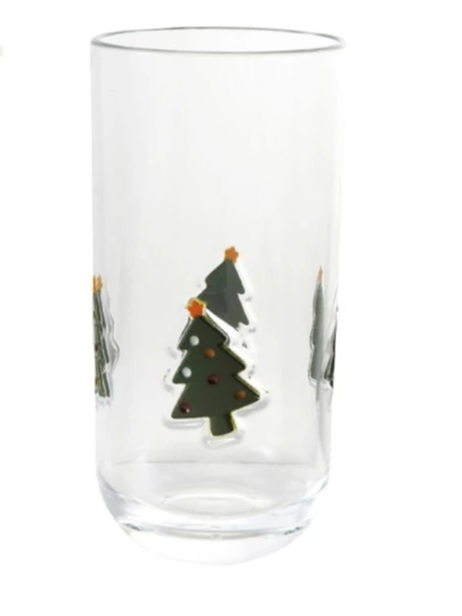 18 oz Acrylic Drinking Glass w/ Embedded Holiday Icons