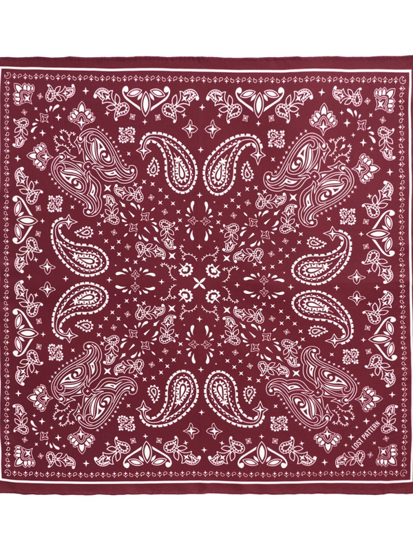 “Paisley" Silk Bandana Scarf - Rodeo Red