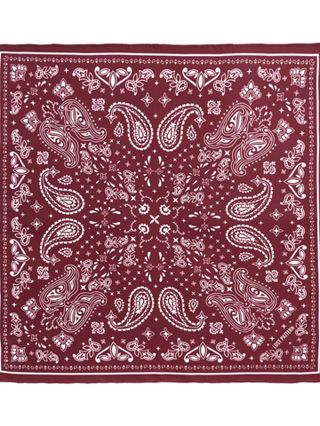 “Paisley" Silk Bandana Scarf - Rodeo Red