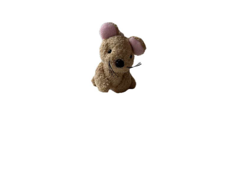 Miniature Plush Mouse Beige