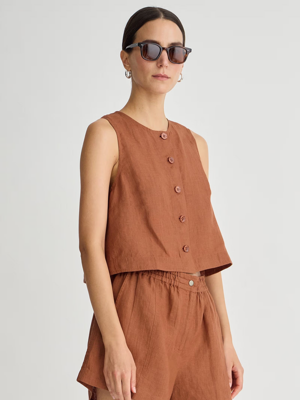 Godet Linen Tank