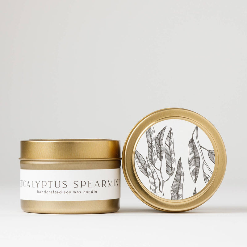 Eucalyptus + Spearmint Tin Soy Candle | mothers day spring