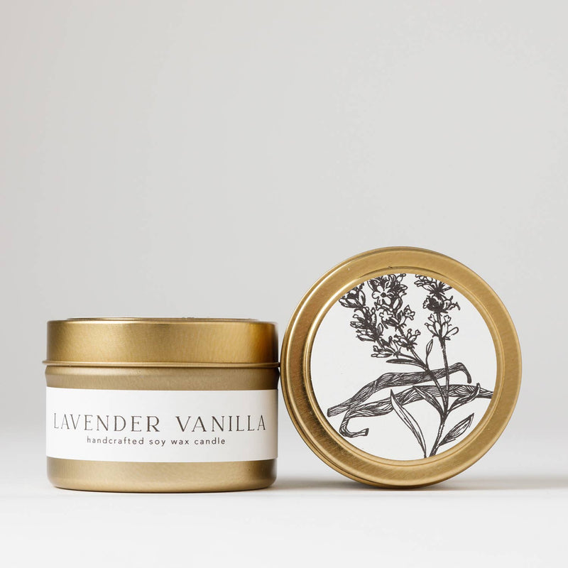 Lavender Vanilla Tin Soy Candle | mothers day spring