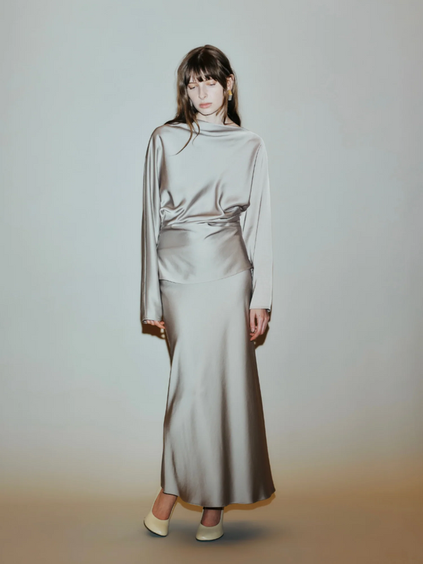 Ida Charmeuse Draped Top