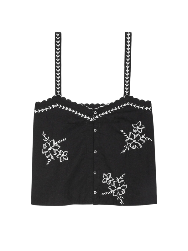 The Weekend Tank W/ Hanky Embroidery