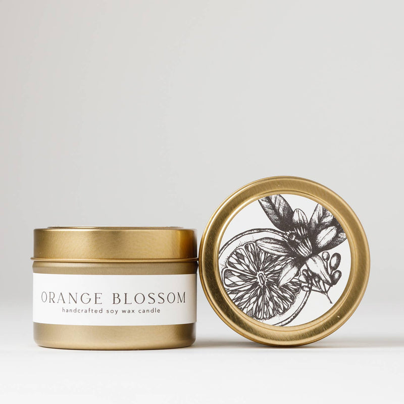 Orange Blossom Tin Soy Candle | mothers day spring