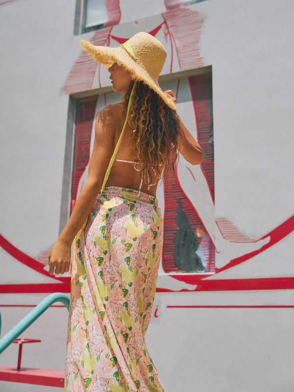 "Le Jardin" Beach Sarong Wrap - Pastel Blush