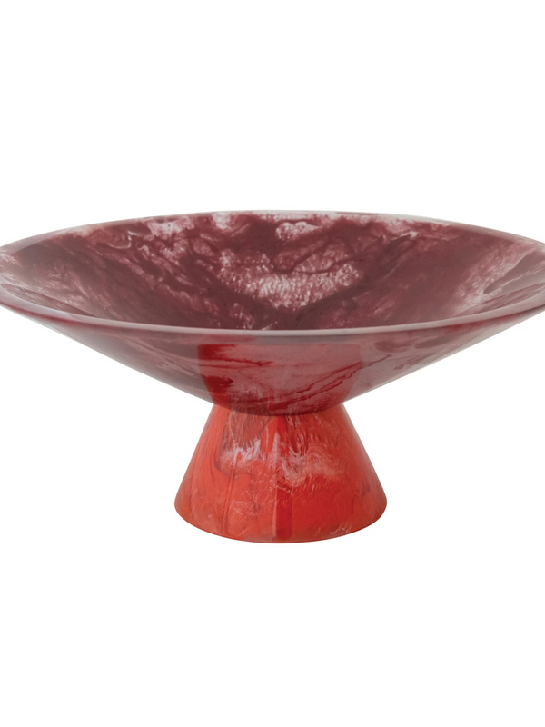 Marbled Resin Footed Bowl