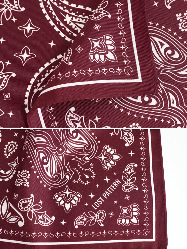 “Paisley" Silk Bandana Scarf - Rodeo Red