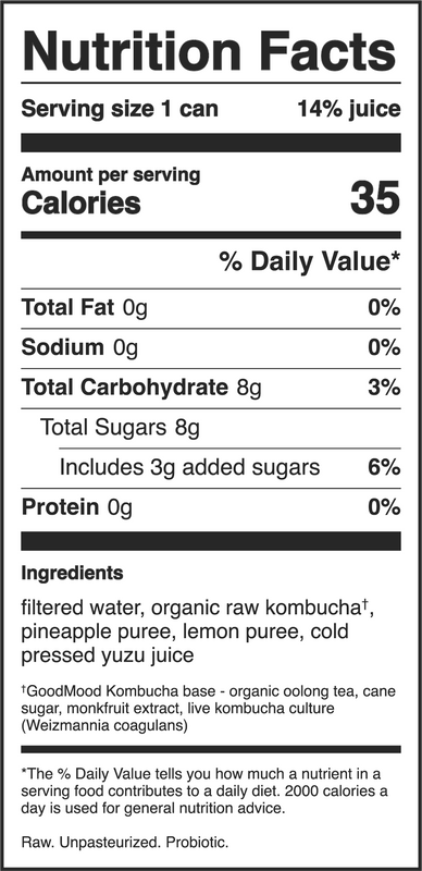 Pineapple Yuzu Kombucha - 6 pack