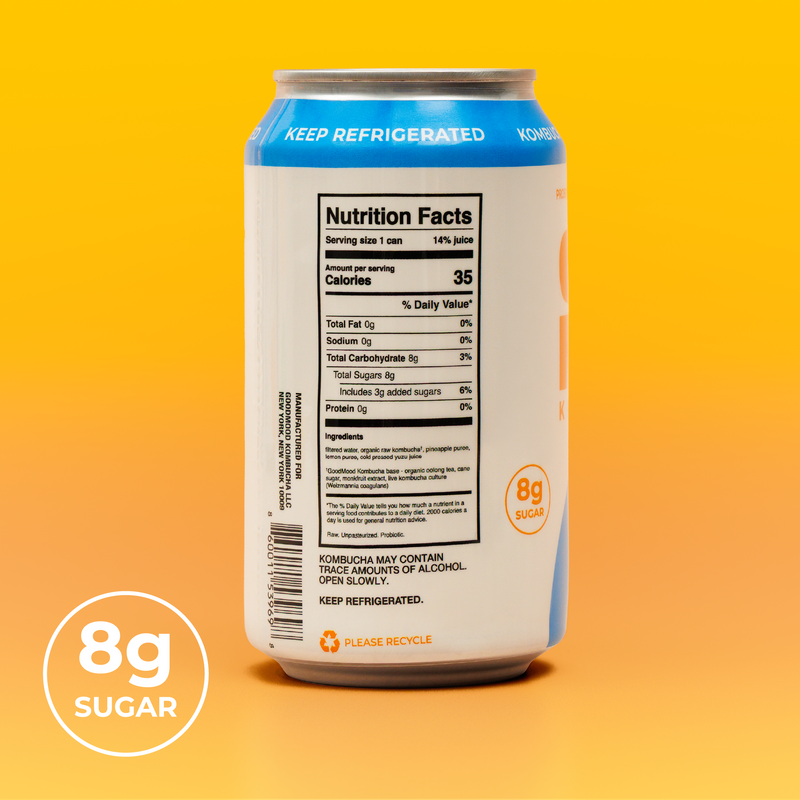 Pineapple Yuzu Kombucha - 6 pack