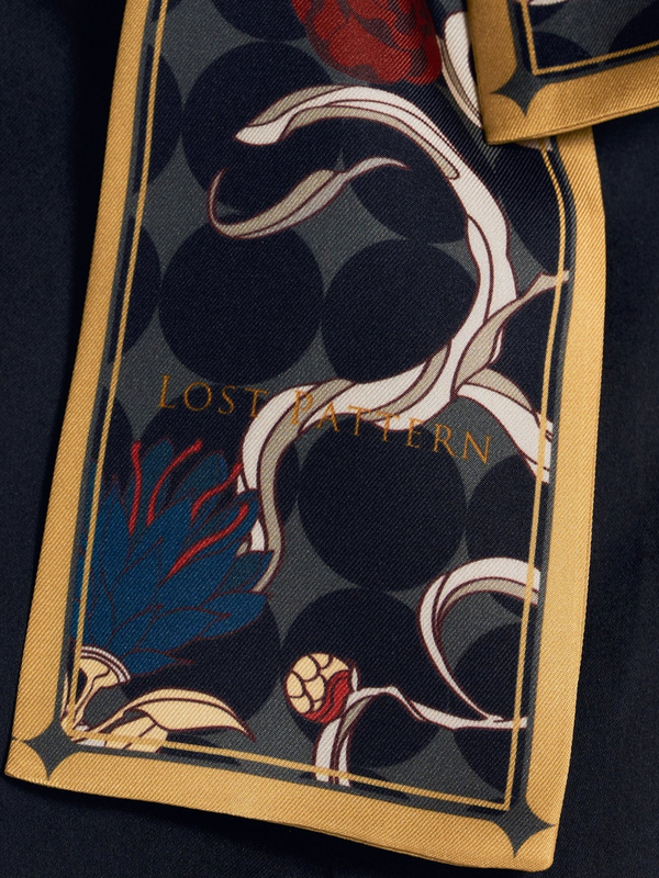 "Dream" Silk Twill Neck Bow - Black