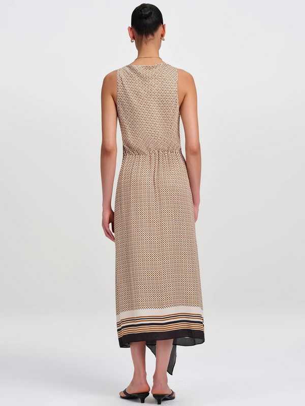 Aliana Scarf Print Midi Dress