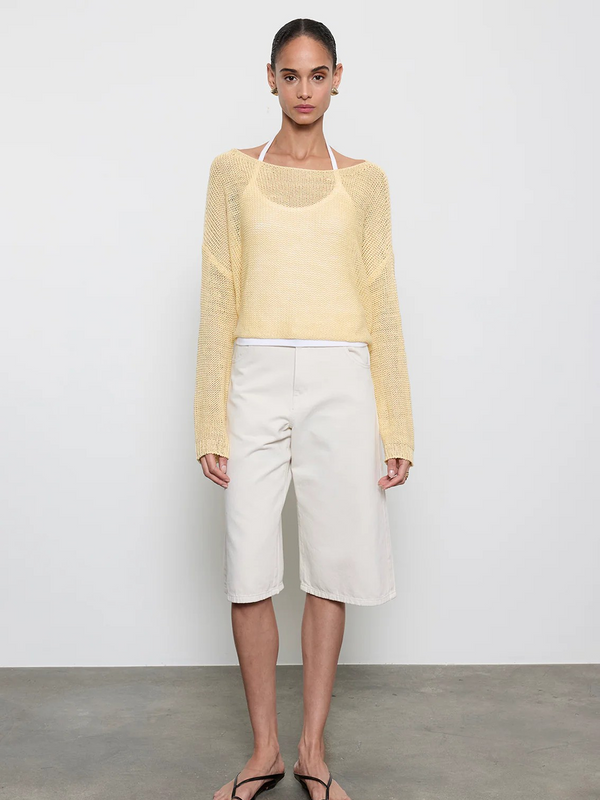 Linen Open Knit Bateau Sweater