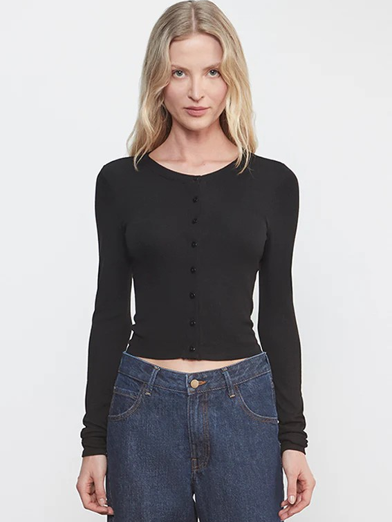 Silk Rib Essential Cardigan