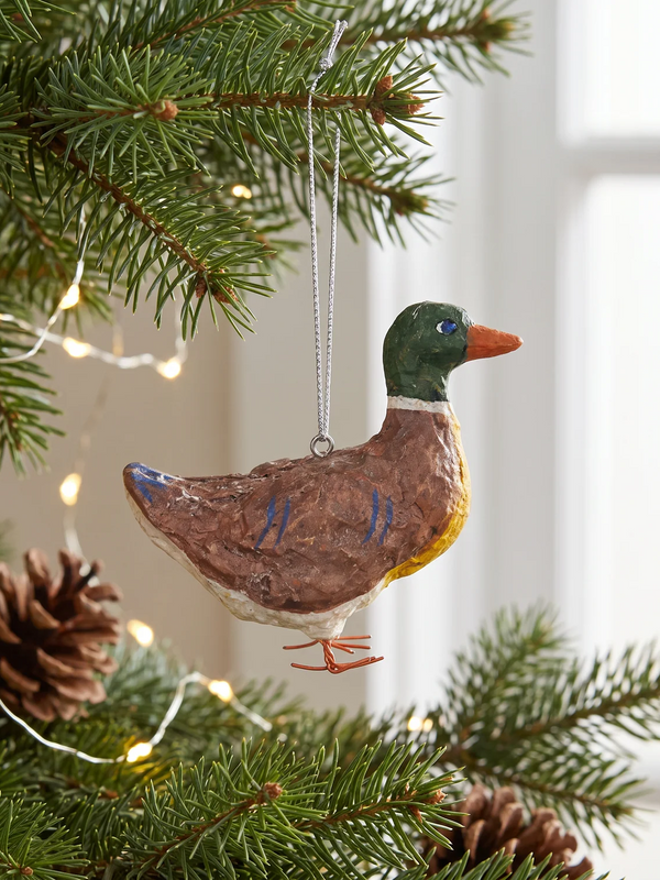 Handmade Paper Mache Vintage Mallard Ornament