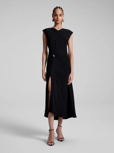 Mary Hammered Crepe Midi Dress