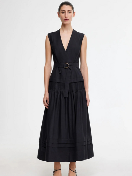 vince camuto midi dresses Vince Camuto Navy Blue Floral Flared Midi Dress – Recycled Threads