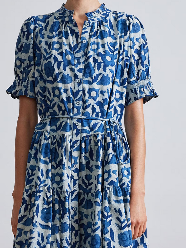 las alturas mini dress Apiece Apart Las Alturas Tiered Floral-Print Mini Dress, Women's, L, Cocktail & Party Wedding Guest Dresses Mini Dresses